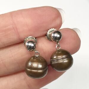 Honora 11.7mm Cultured Freshwater Chocolate Pearl Sterling Silver Drop Earrings
